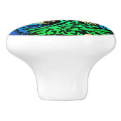 ウィリアム・モリス鳥&フラワーブルー&ブラウン セラミックノブ (側面)