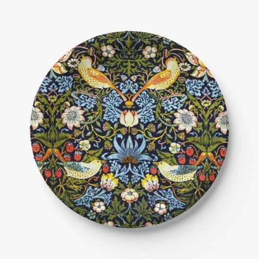 ウィリアム・モリス：いちご泥棒ヴィンテージデザイン、 ペーパープレート (正面)