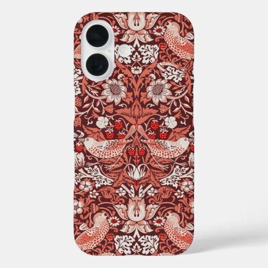 ウィリアム・モリス いちご泥棒 テラコッタ柄の鳥 Case-Mate iPhoneケース (裏面)