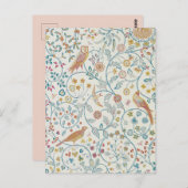 ウィリアム・モリス - ふくろうと実の壁紙 ポストカード (正面/裏面)