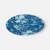 ウィリアム・モリス・アイリスとリリー、インディゴブルー ペーパープレート (アングル)