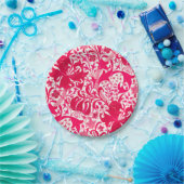 ウィリアム・モリス・アイリスとリリー、明るい赤紫色・ピンク ペーパープレート (パーティー)