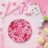 ウィリアム・モリス・アイリスとリリー、明るい赤紫色・ピンク ペーパープレート (パーティー)