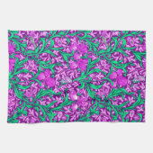 ウィリアム・モリス・アイリス、アメジスト・パープル キッチンタオル (横)