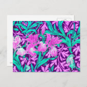 ウィリアム・モリス・アイリス、アメジスト・パープル ポストカード (正面/裏面)