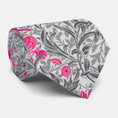 ウィリアム・モリス・アイリス，ピンクとシルバーグレー ネクタイ (ロール)