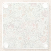 ウィリアム・モリス・アカンサス刺繍花柄 ガラスコースター (裏面)