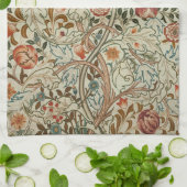 ウィリアム・モリス・アカンサス刺繍花柄 キッチンタオル (折り畳み)