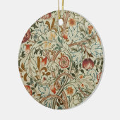 ウィリアム・モリス・アカンサス刺繍花柄 セラミックオーナメント (左)