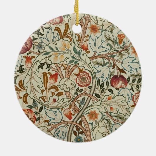 ウィリアム・モリス・アカンサス刺繍花柄 セラミックオーナメント (裏面)