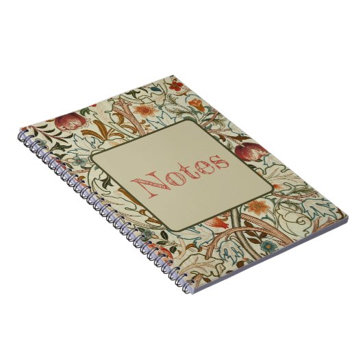 ウィリアム・モリス・アカンサス刺繍花柄 ノートブック (右側)