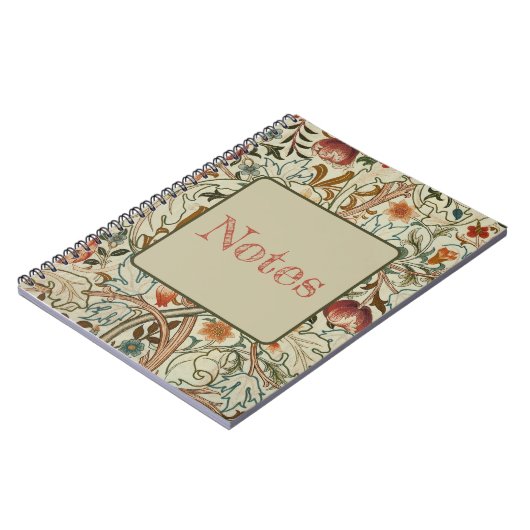 ウィリアム・モリス・アカンサス刺繍花柄 ノートブック (左側)
