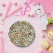 ウィリアム・モリス・アカンサス刺繍花柄 ペーパープレート (パーティー)