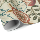 ウィリアム・モリス・アカンサス刺繍花柄 ラッピングペーパー (ロールコーナー)