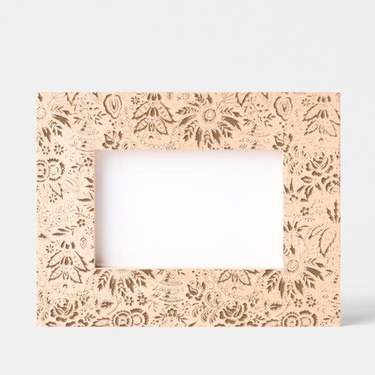 ウィリアム・モリス・アカンサス刺繍花柄 レーザー彫刻フレーム (正面)