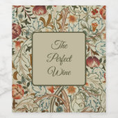 ウィリアム・モリス・アカンサス刺繍花柄 ワインラベル (シングルラベル)