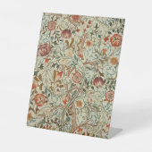 ウィリアム・モリス・アカンサス刺繍花柄 台座サイン (正面)