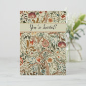 ウィリアム・モリス・アカンサス刺繍花柄 招待状 (スタンド正面)