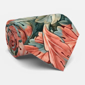 ウィリアム・モリス・アカンサス植物赤グリーン ネクタイ (ロール)
