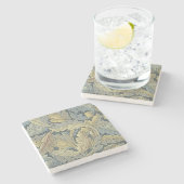 ウィリアム・モリス・アカンサス葉フローラ・アールヌーボー ストーンコースター (横)