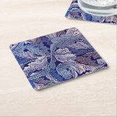 ウィリアム・モリス・アカンサス・パープル スクエアペーパーコースター (アングル)