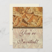 ウィリアム・モリス アカンサス ブラウン オータムリーフズ 招待状 (正面/裏面)