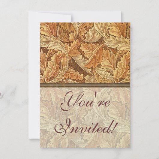 ウィリアム・モリス アカンサス ブラウン オータムリーフズ 招待状 (正面)