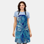 ウィリアム・モリス・アカンサス・ブルー エプロン (着用した状態)