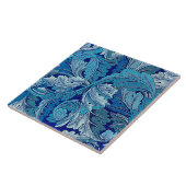 ウィリアム・モリス・アカンサス・ブルー タイル (側面)