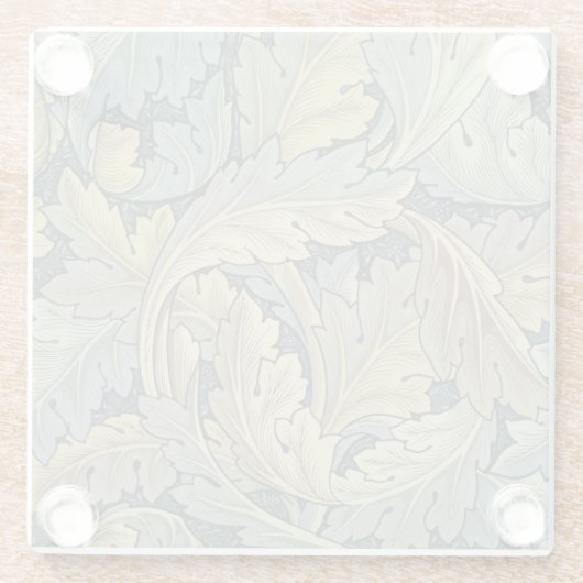 ウィリアム·モリス·アカンサス·葉フローラ·アールヌーボー ガラスコースター (裏面)