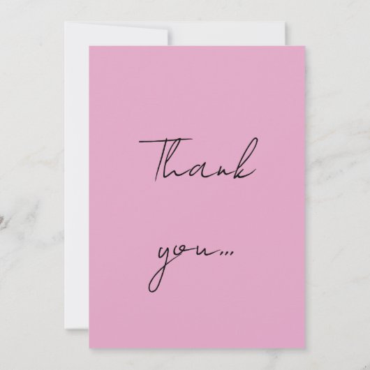 ウィリアム・モリス・アルファベットイチゴ泥棒ピンク サンキューカード (裏面)