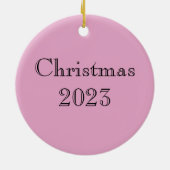 ウィリアム・モリス・アルファベットイチゴ泥棒ピンク セラミックオーナメント (裏面)