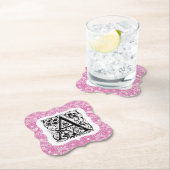 ウィリアム・モリス・アルファベットイチゴ泥棒ピンク ペーパーコースター (インサイチュ)