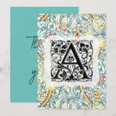 ウィリアム・モリス・アルファベットゴールデンリリー サンキューカード (正面/裏面)