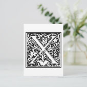 ウィリアム・モリス・アルファベット「X」 ポストカード (スタンド正面)