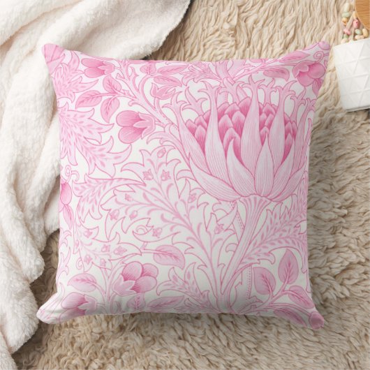 ウィリアム・モリス・アーティチョークピ淡い色のンク クッション (ブランケット)