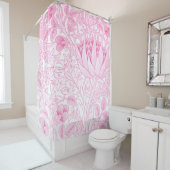 ウィリアム・モリス・アーティチョークピ淡い色のンク シャワーカーテン (インサイチュ)