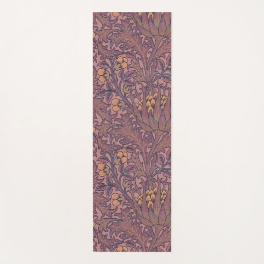 ウィリアム・モリス・アーティチョークワインと金ゴールド ヨガマット (正面)