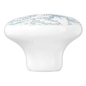 ウィリアム・モリス、アールヌーボーブルーエレガント・アカンサス セラミックノブ (側面)