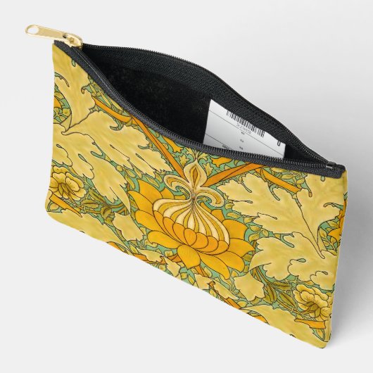 ウィリアム・モリス、アールヌーボー金ゴールドセントジェームズパレス アクセサリーポーチ (見開き)