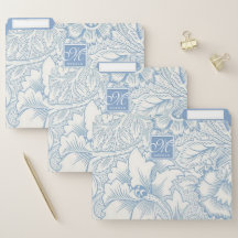 ウィリアム・モリス、アールヌーボー・ブルー・アカンサス・モノグラム