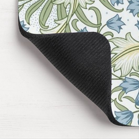 ウィリアム・モリス – アールヌーボー・ブルー・ベルフラワーズ マウスパッド (コーナー)