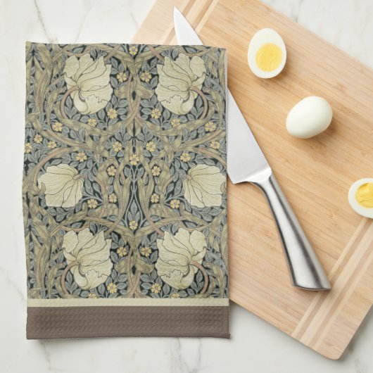 ウィリアム・モリス・アールヌーボー・ペンペネルの花 キッチンタオル (四つ折り)