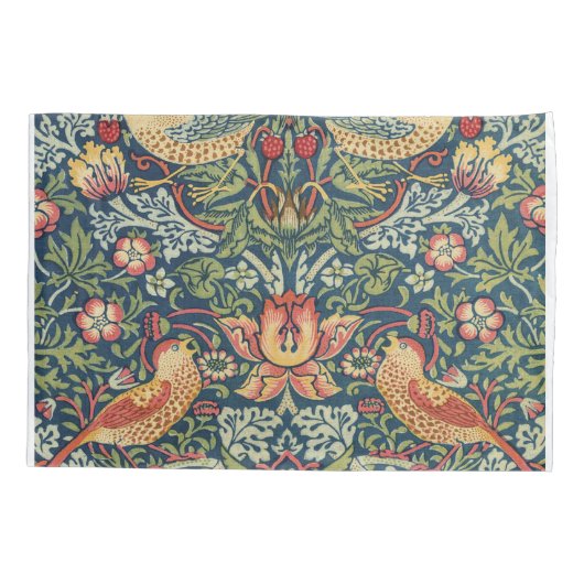 ウィリアム・モリス・イチゴ泥棒の復元版 枕カバー (裏面)