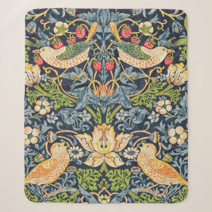 ウィリアム・モリス・イチゴ泥棒の花柄 シェルパブランケット