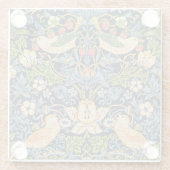 ウィリアム・モリス・イチゴ泥棒の飲料飲料 ガラスコースター (裏面)