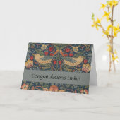 ウィリアム・モリス・イチゴ泥棒の鳥 カード (黄色い花)