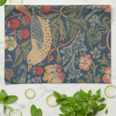 ウィリアム・モリス・イチゴ泥棒の鳥 キッチンタオル (折り畳み)