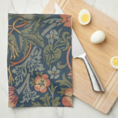 ウィリアム・モリス・イチゴ泥棒の鳥 キッチンタオル (四つ折り)