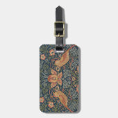 ウィリアム・モリス・イチゴ泥棒の鳥 ラゲッジタグ (正面縦)